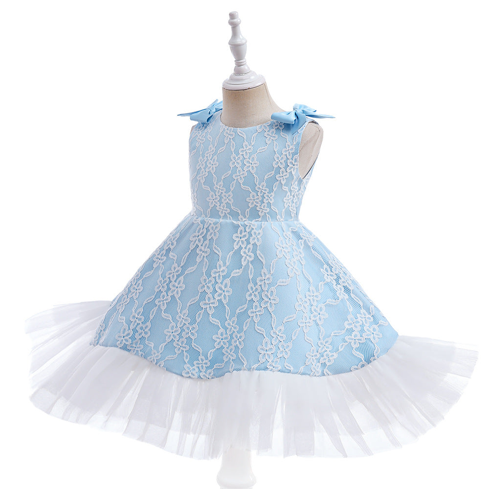 Light Blue Princess A-Line Dress for Girls | Knee Length Fairy Party Dress