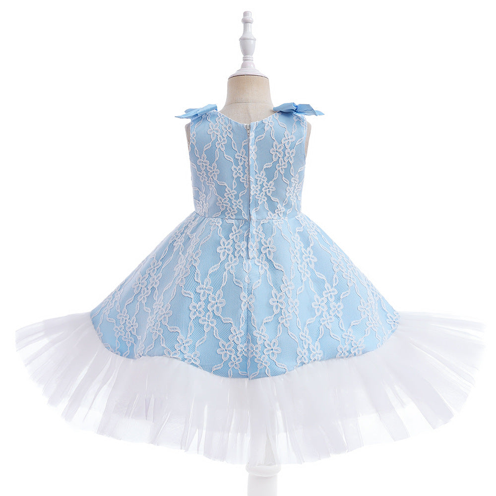 Light Blue Princess A-Line Dress for Girls | Knee Length Fairy Party Dress