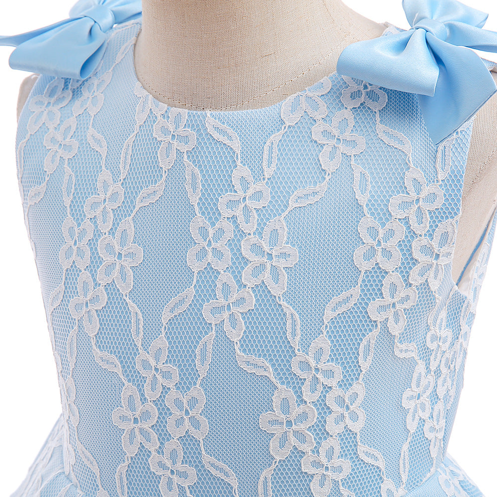 Light Blue Princess A-Line Dress for Girls | Knee Length Fairy Party Dress