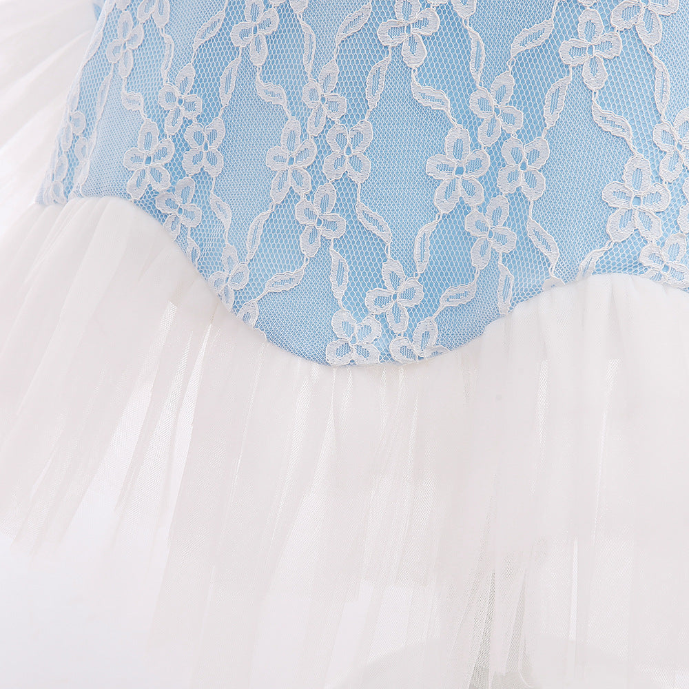 Light Blue Princess A-Line Dress for Girls | Knee Length Fairy Party Dress