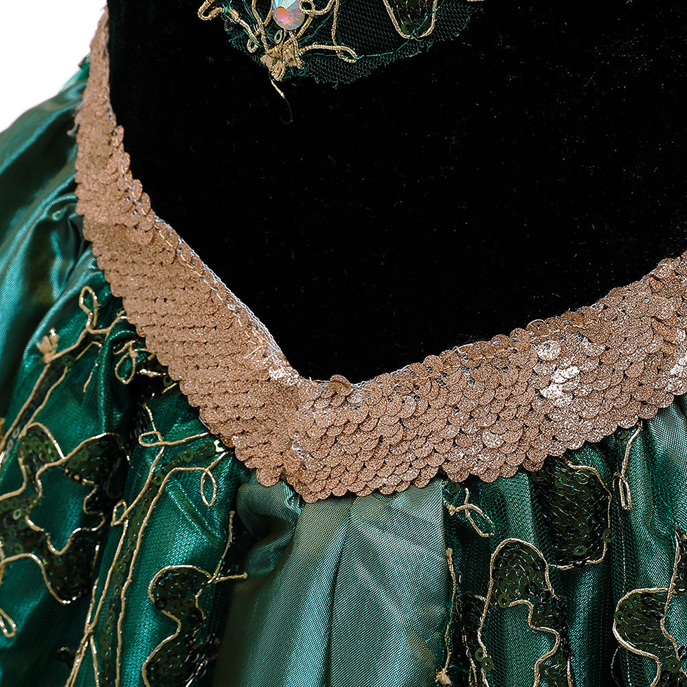 Green Off-Shoulder Princess Ball Gown Dress for Girls | Party & Formal Wear Ages 2-10