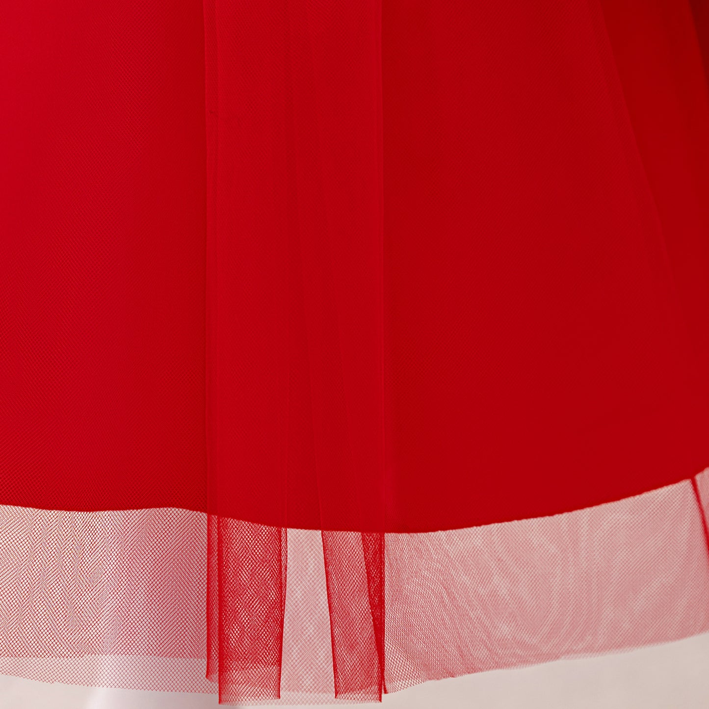 Red Puffy Princess Ball Gown Dress for Girls with Reindeer Print – Christmas & Party Outfit