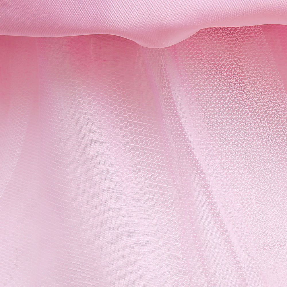 Cute Puffy Ball Gown Dress for Girls - Tea Length Satin Party Dress with Bowknot & Ruffles