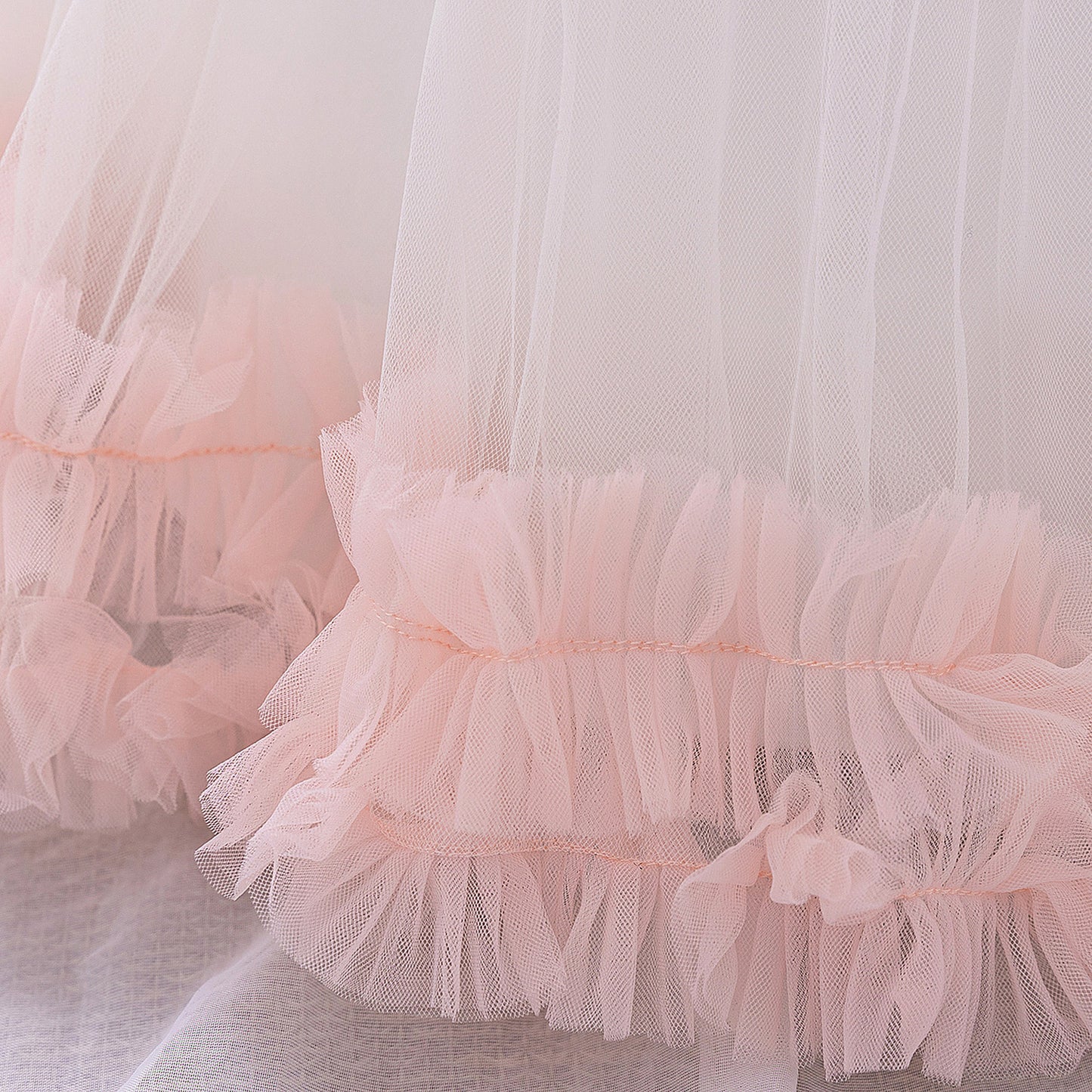 Puffy Ball Gown Dress for Girls with Sequins, Flowers & Bowknot | Cute Tea-Length Party Princess Dress
