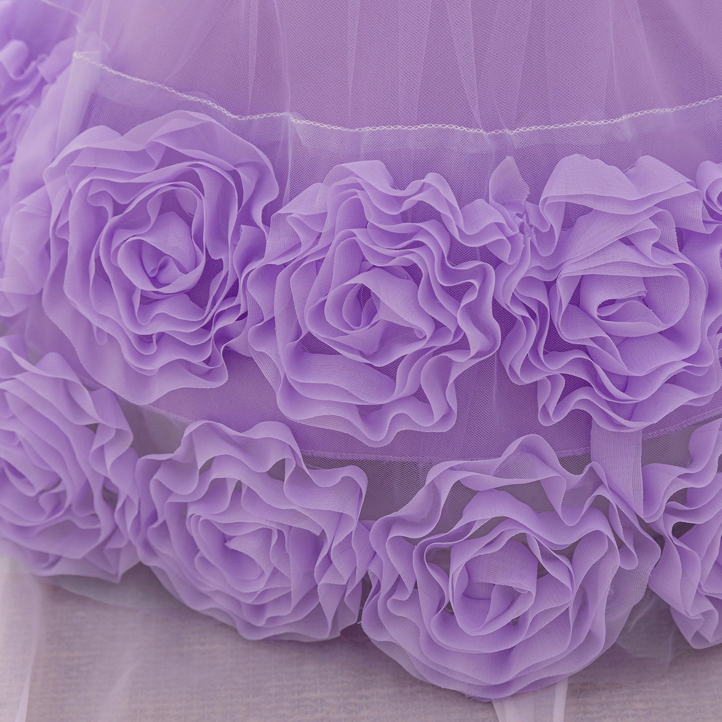 Puffy Off-Shoulder Sequin Ball Gown for Girls – Tea Length Bowknot Flower Dress