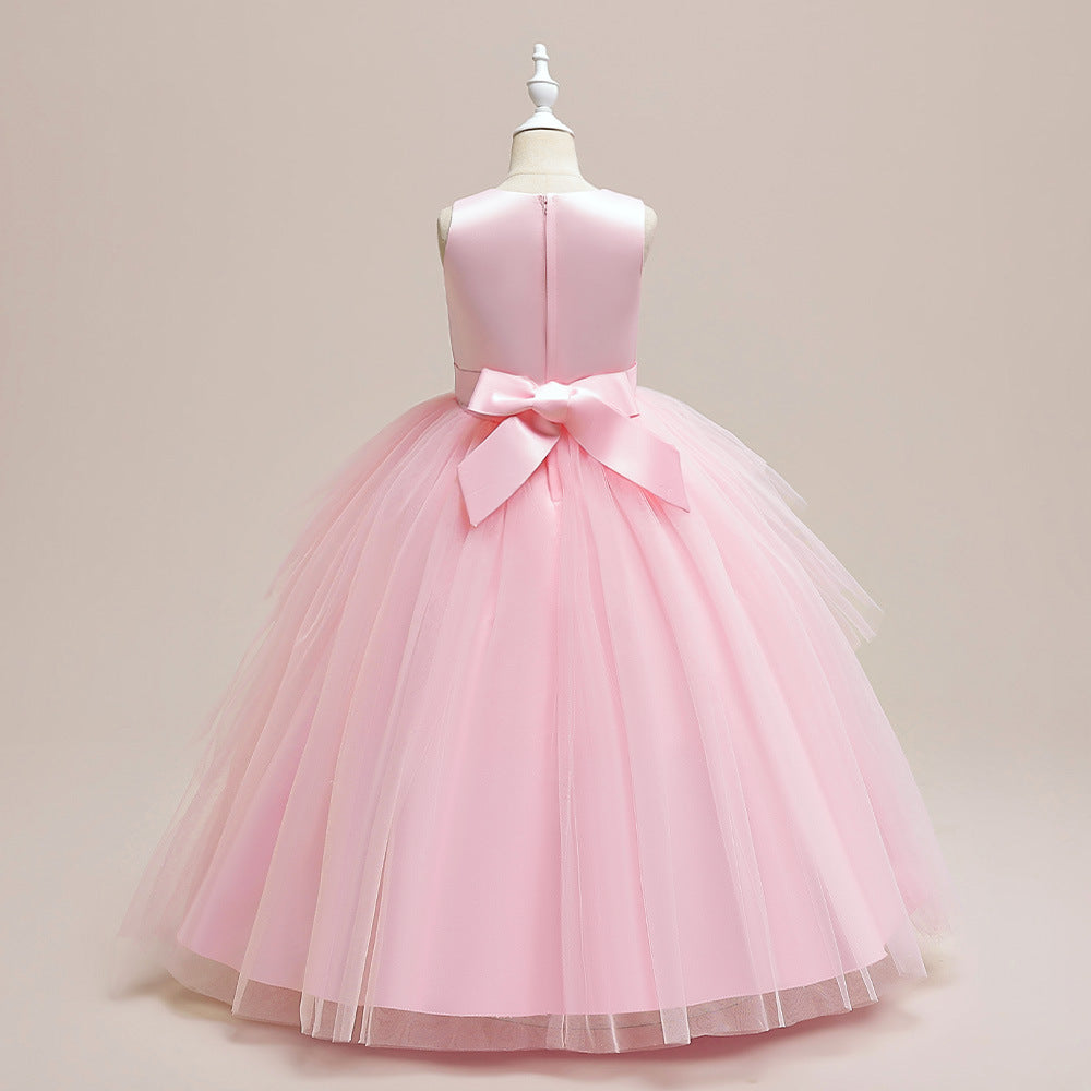 Puffy Tulle Ball Gown Maxi Dress for Girls with Applique & Sequins - Cute Princess Party Dress