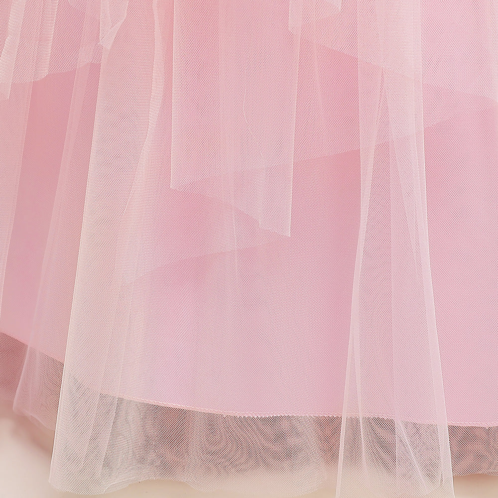 Puffy Tulle Ball Gown Maxi Dress for Girls with Applique & Sequins - Cute Princess Party Dress