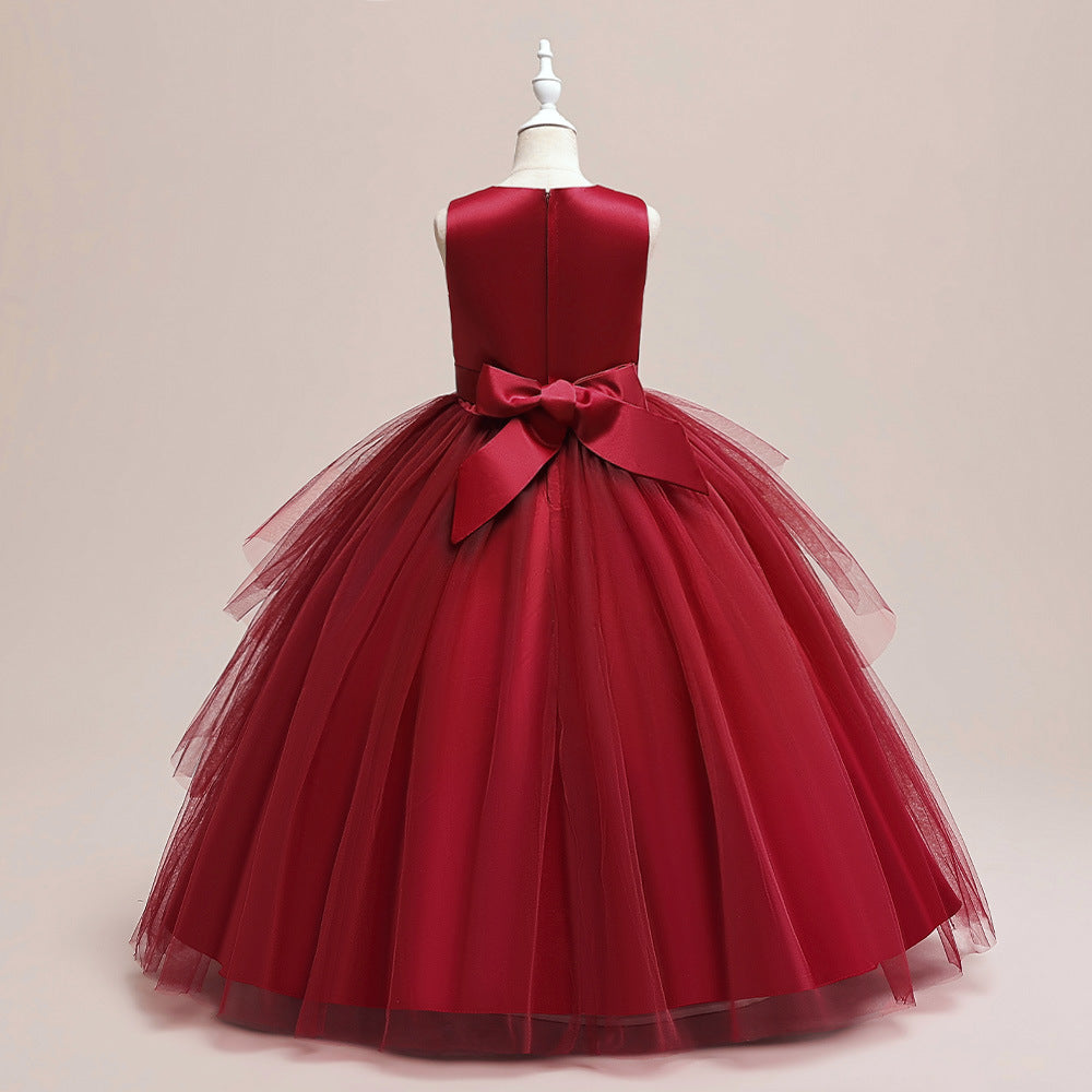 Puffy Tulle Ball Gown Maxi Dress for Girls with Applique & Sequins - Cute Princess Party Dress