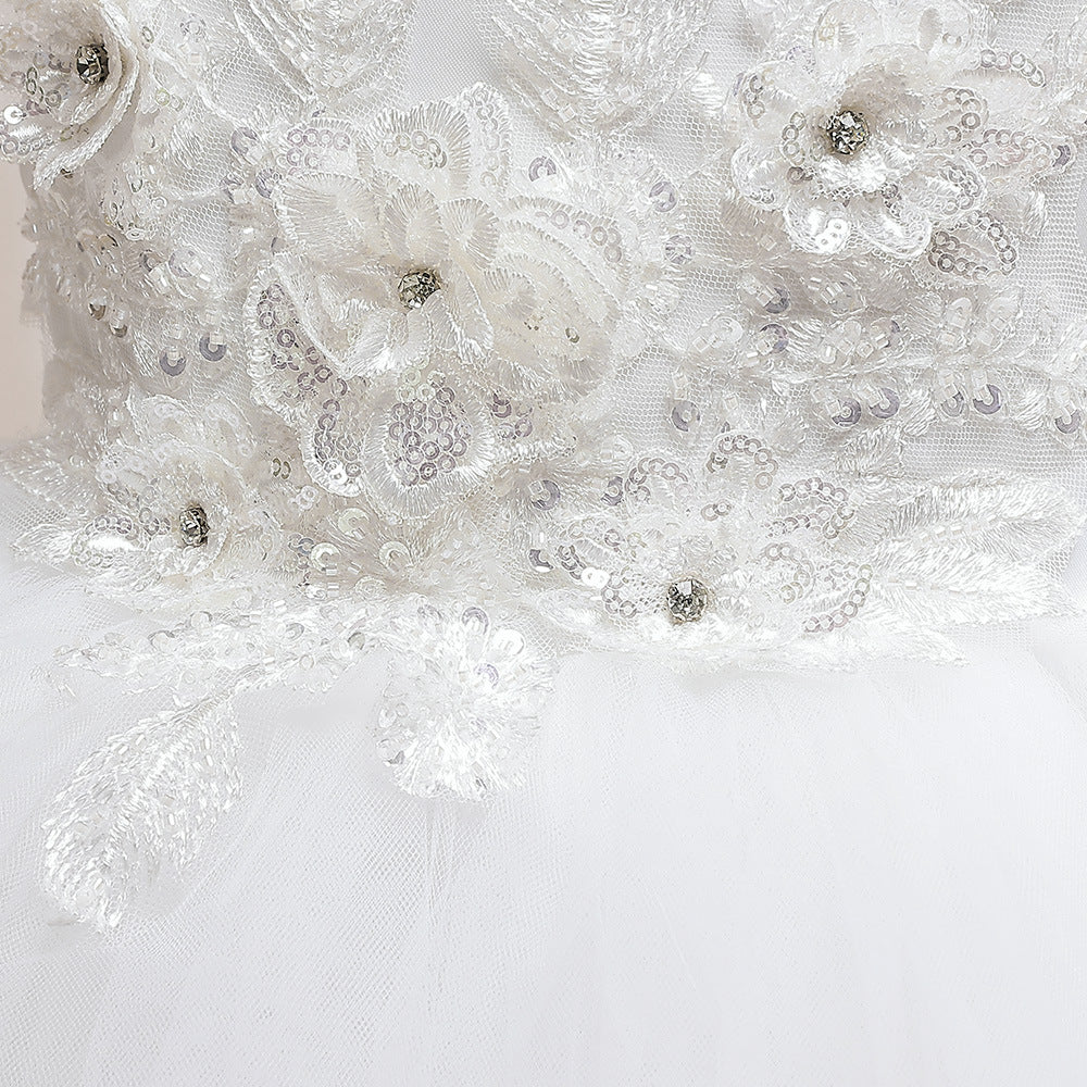 Puffy Tulle Ball Gown Maxi Dress for Girls with Applique & Sequins - Cute Princess Party Dress