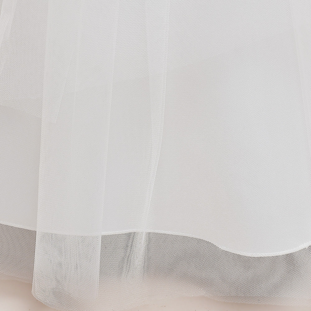 Puffy Tulle Ball Gown Maxi Dress for Girls with Applique & Sequins - Cute Princess Party Dress
