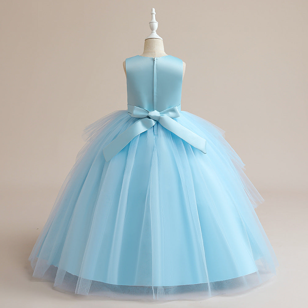 Puffy Tulle Ball Gown Maxi Dress for Girls with Applique & Sequins - Cute Princess Party Dress
