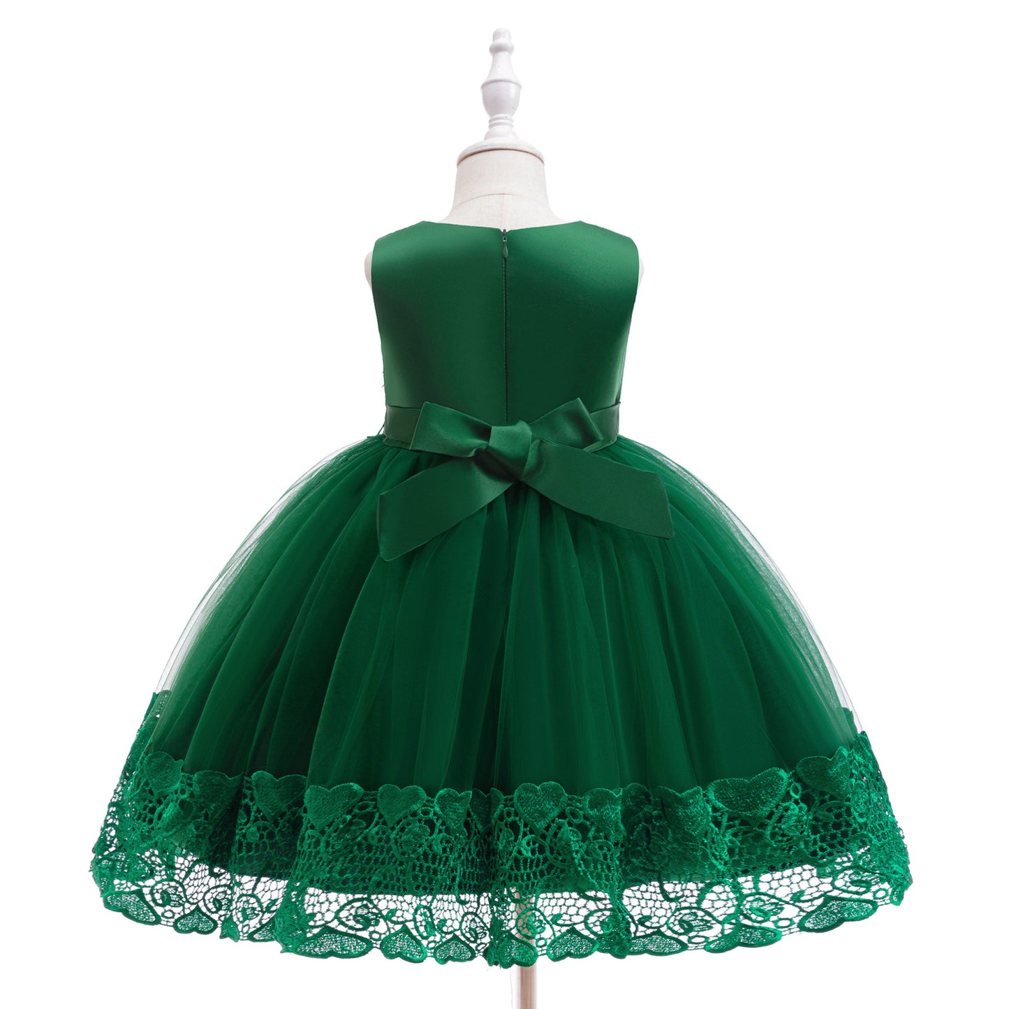 Puffy Tulle Flower Girl Dress with Lace Applique – Cute Ball Gown for Parties & Weddings