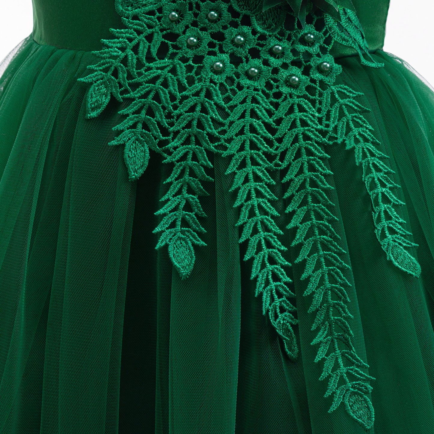 Puffy Tulle Flower Girl Dress with Lace Applique – Cute Ball Gown for Parties & Weddings