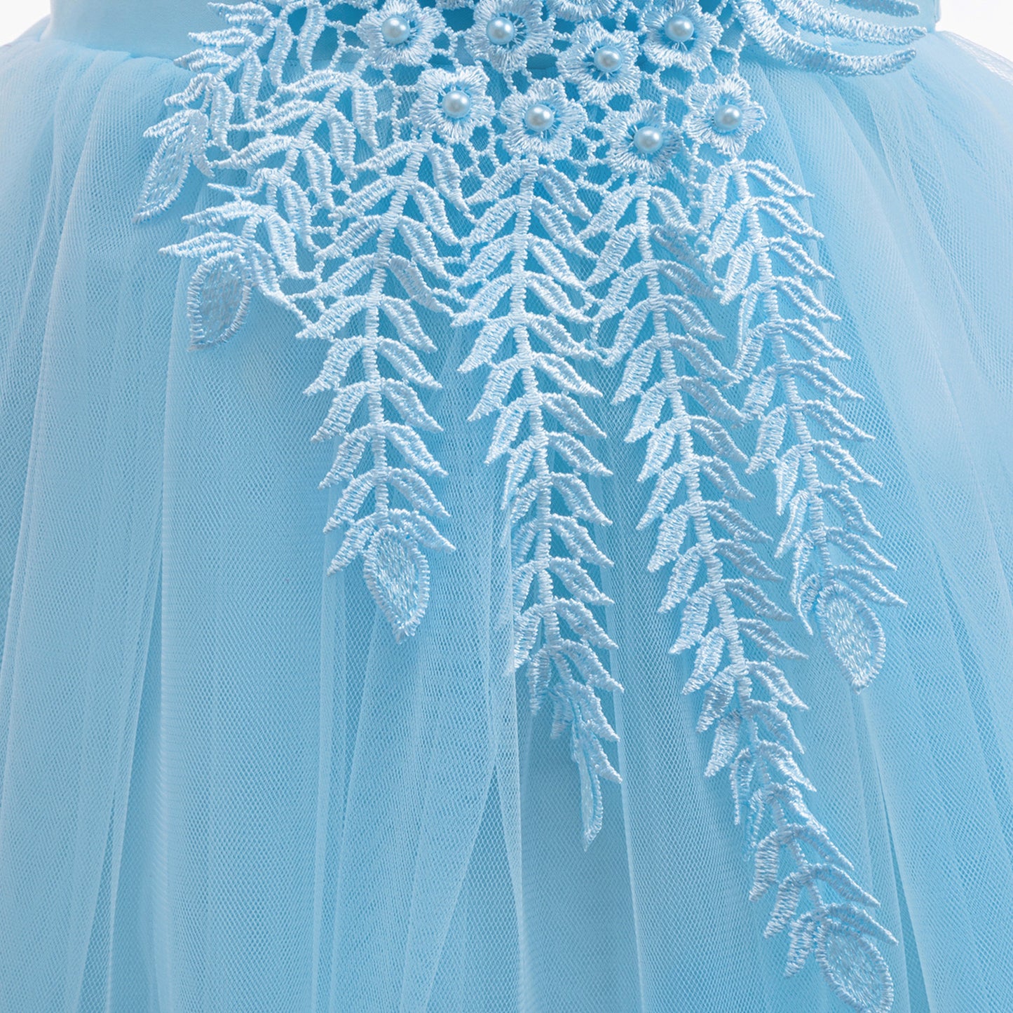 Puffy Tulle Flower Girl Dress with Lace Applique – Cute Ball Gown for Parties & Weddings