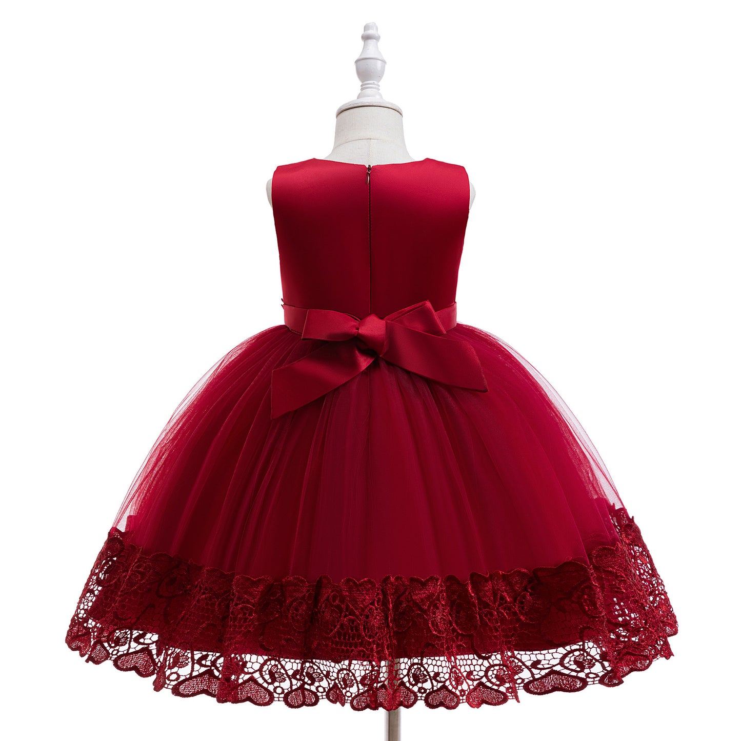 Puffy Tulle Flower Girl Dress with Lace Applique – Cute Ball Gown for Parties & Weddings