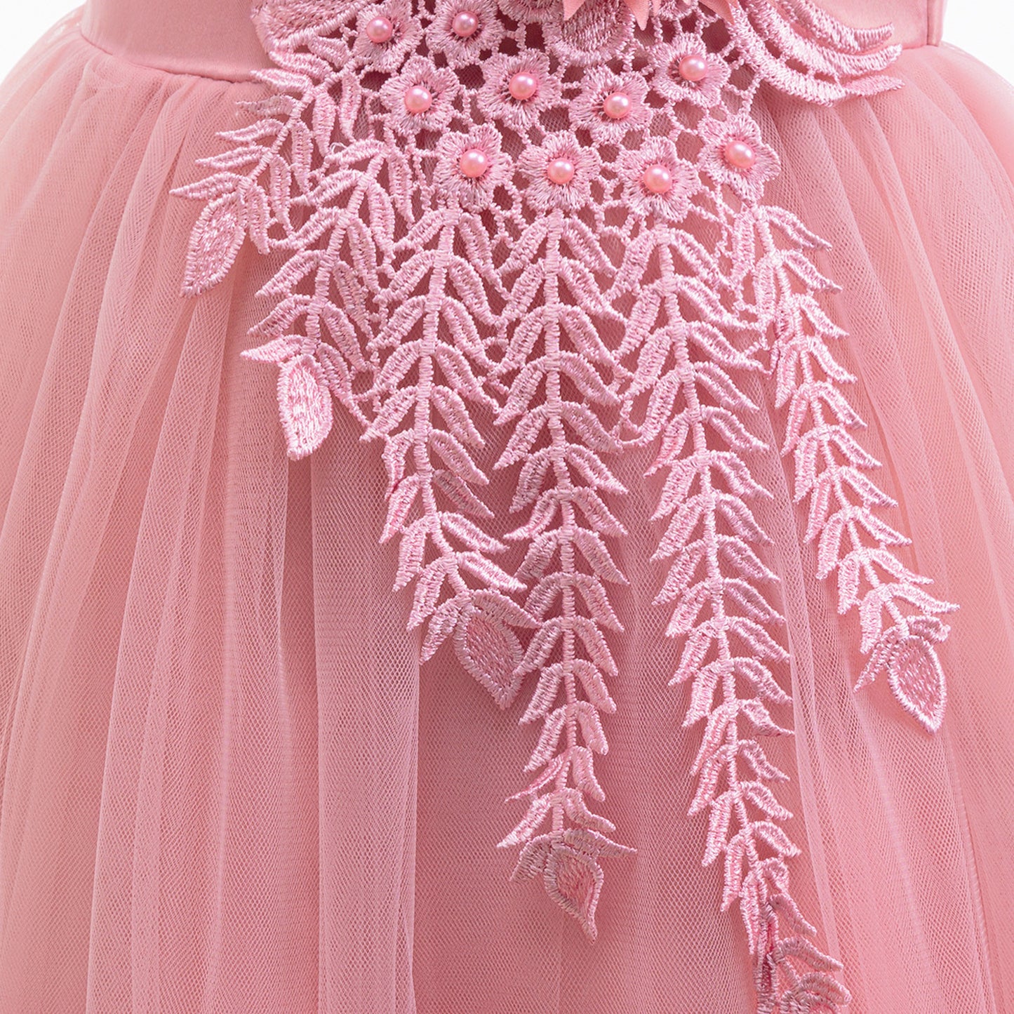 Puffy Tulle Flower Girl Dress with Lace Applique – Cute Ball Gown for Parties & Weddings