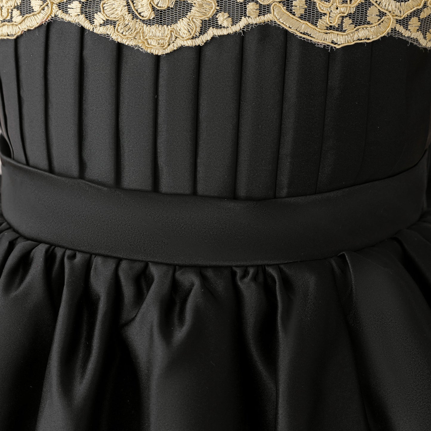 Adorable High-Low Satin Ball Gown for Girls with Lace & Bow – Party, Wedding, Festival Dress