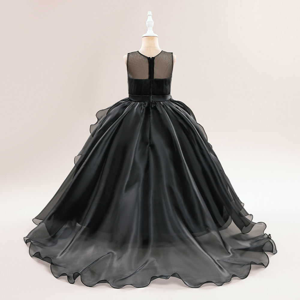 Girls A-line Sequin Embroidered Tulle Maxi Dress – Party & Formal Wear