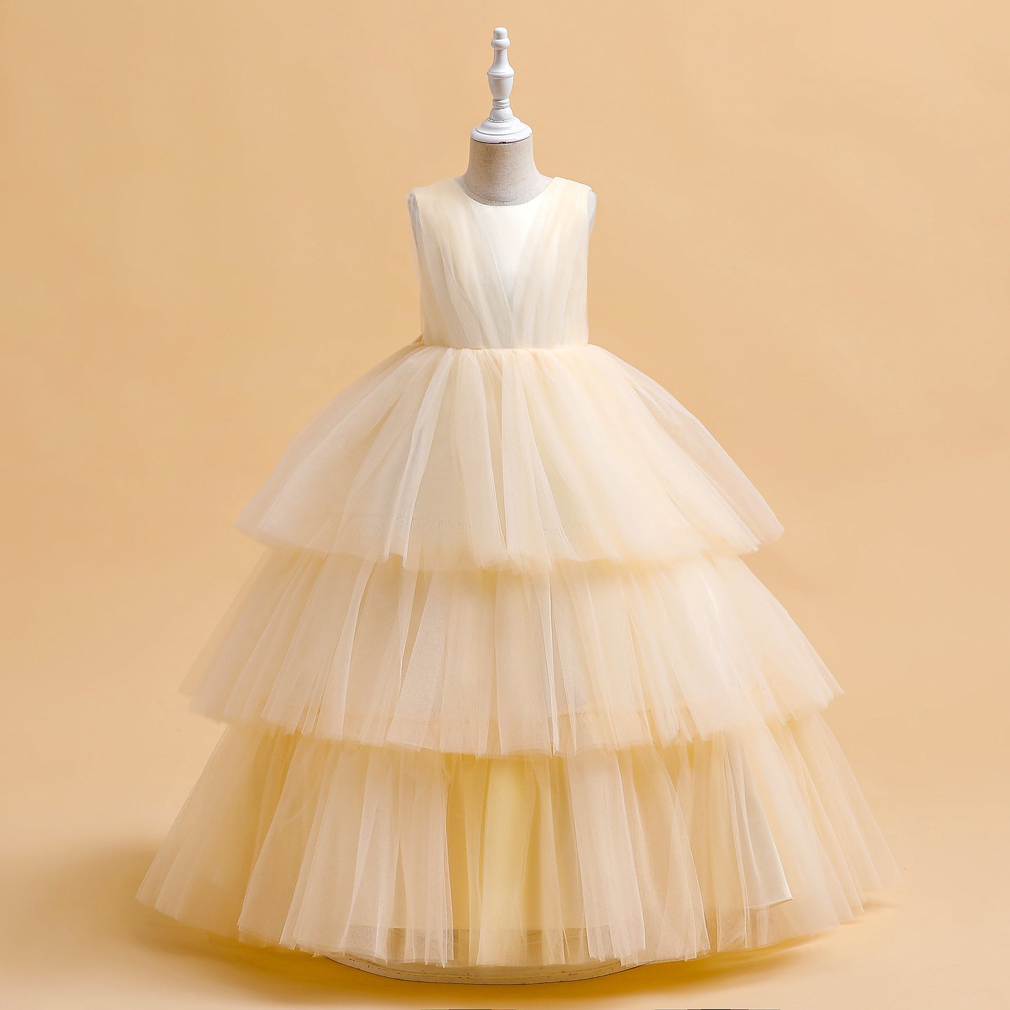 Cute Girls' Maxi Tiered Tulle Princess Dress for Parties & Weddings