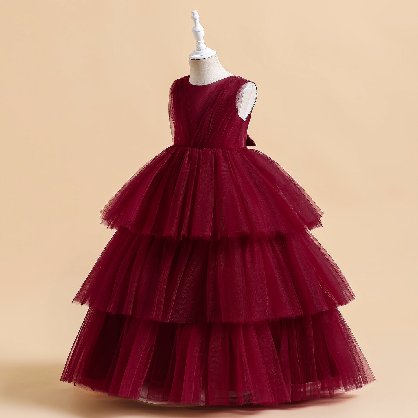 Cute Girls' Maxi Tiered Tulle Princess Dress for Parties & Weddings