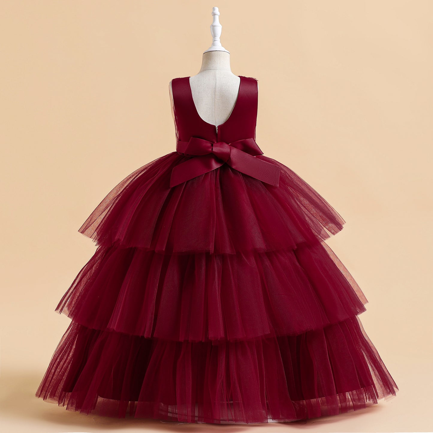 Cute Girls' Maxi Tiered Tulle Princess Dress for Parties & Weddings