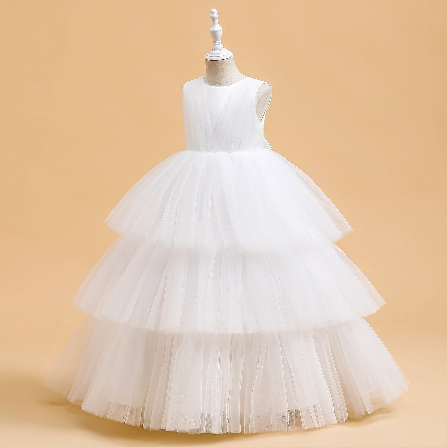 Cute Girls' Maxi Tiered Tulle Princess Dress for Parties & Weddings