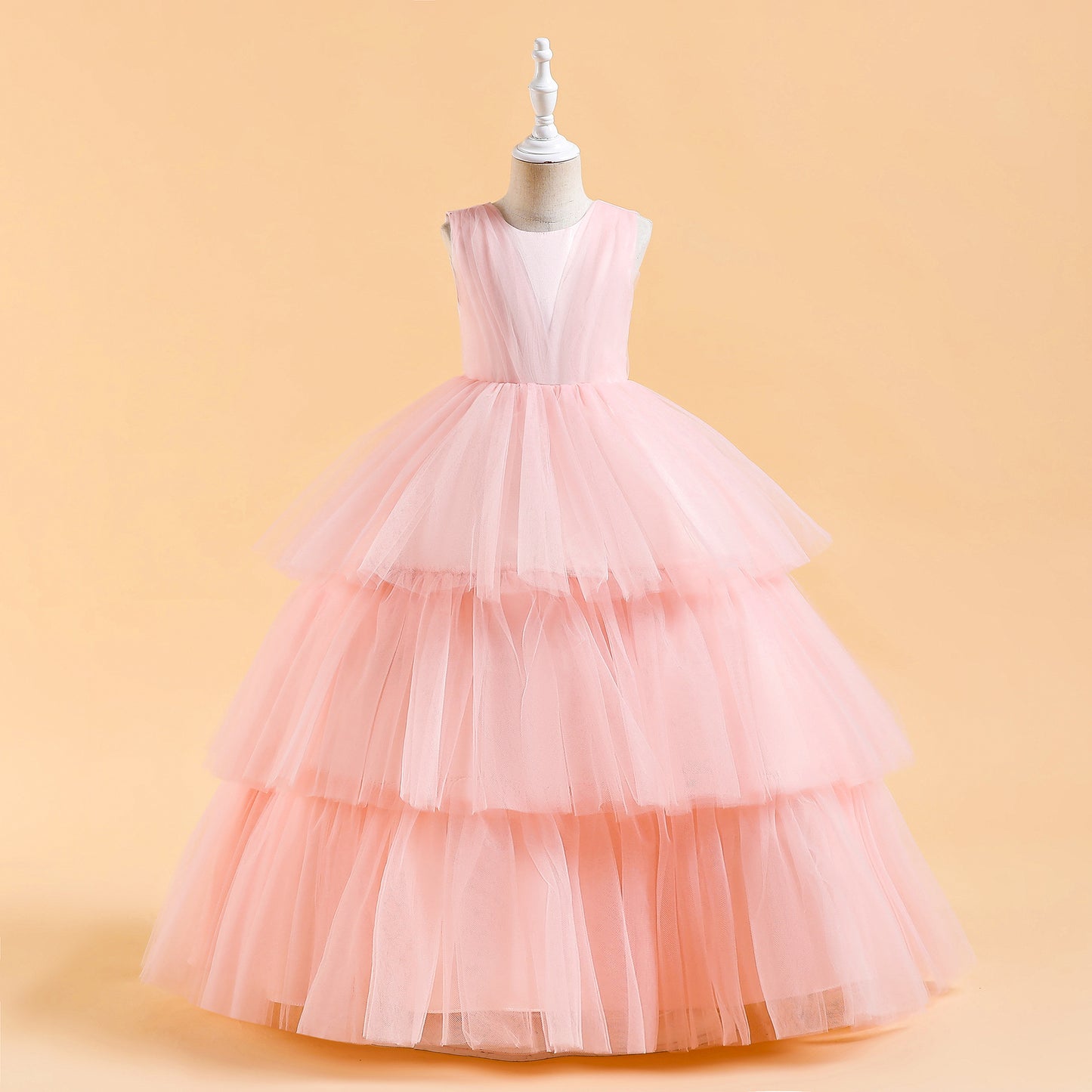 Cute Girls' Maxi Tiered Tulle Princess Dress for Parties & Weddings