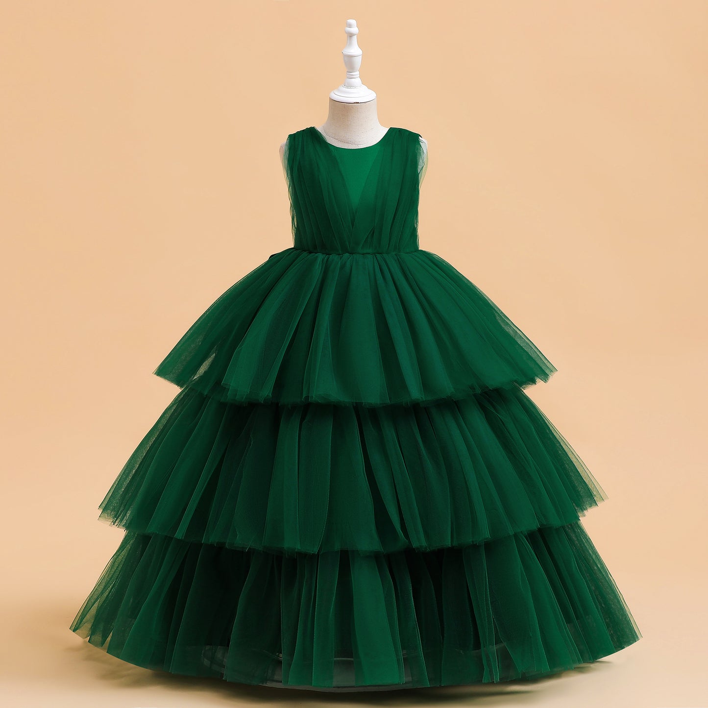 Cute Girls' Maxi Tiered Tulle Princess Dress for Parties & Weddings