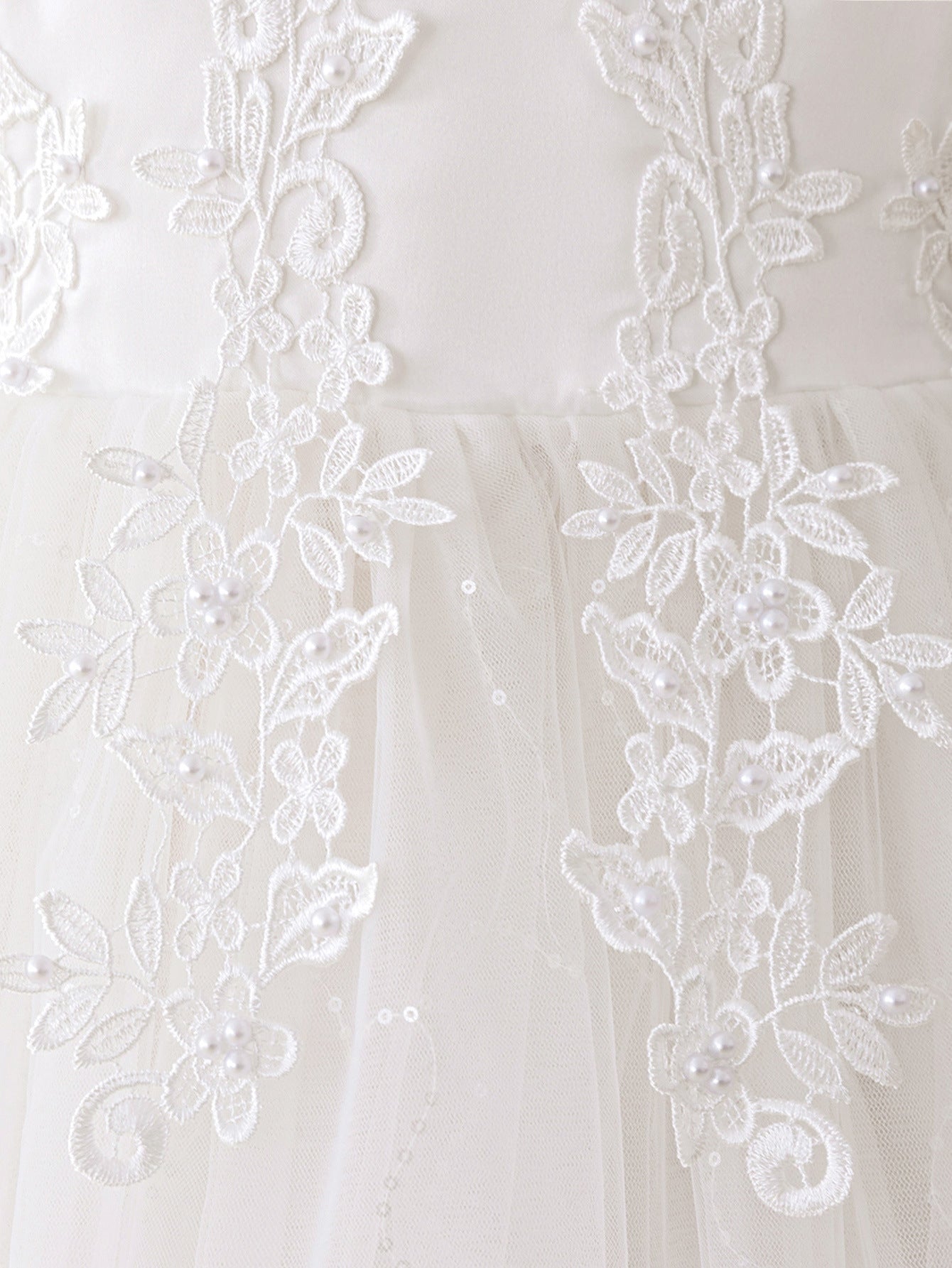 Girls Maxi A-Line Lace Tulle Dress – Princess Sequin Flower Girl Gown
