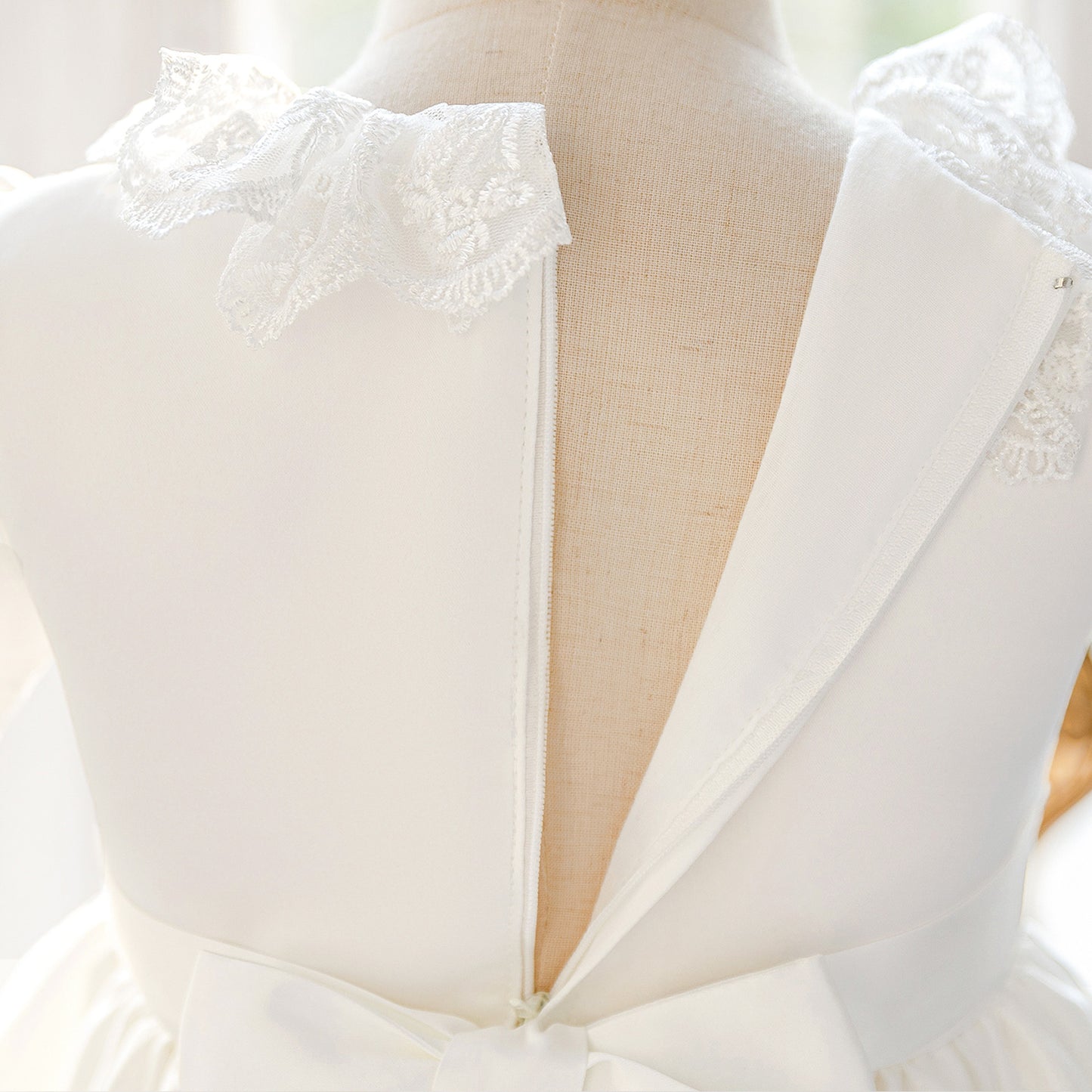 White Lace Princess Dress for Girls | Flower Girl & Formal Occasion