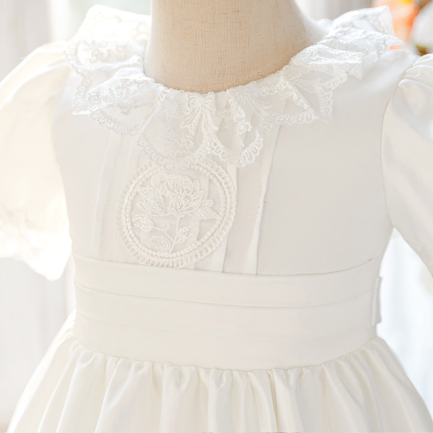 White Lace Princess Dress for Girls | Flower Girl & Formal Occasion