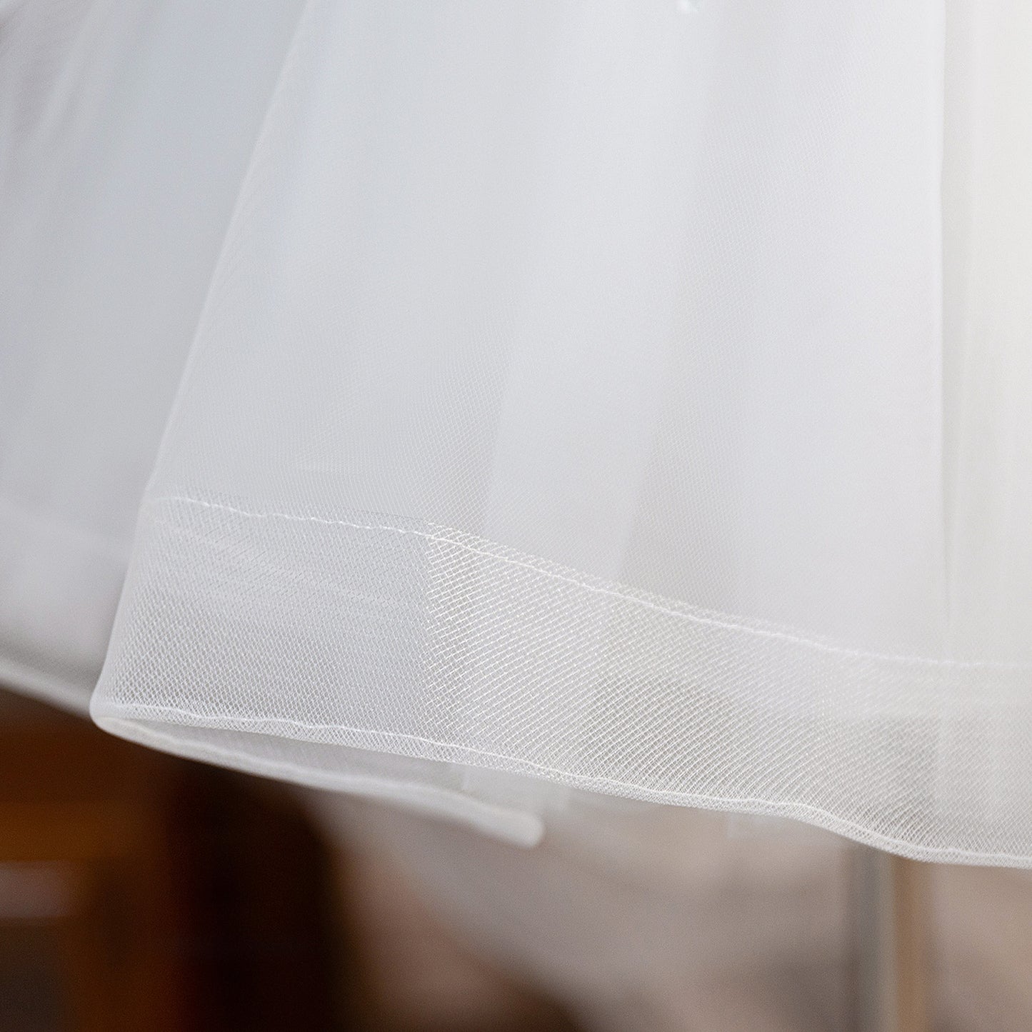 Girls' White Tulle High-Low Flower Girl Dress with Lace & Ruffles | Age 3-10