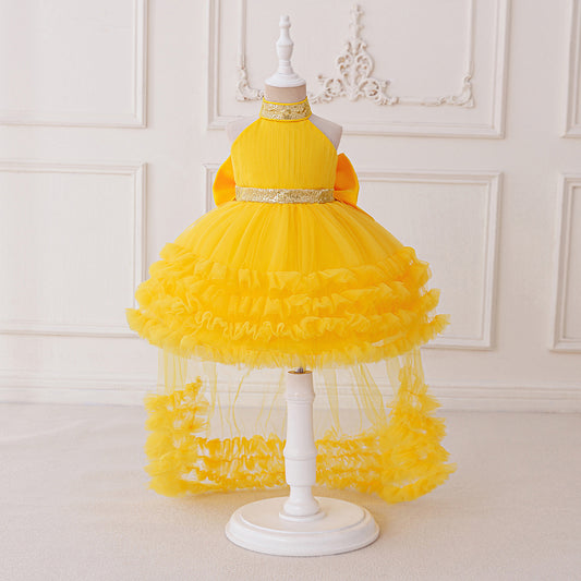 Frocklet Cute Halter Neck Puffy Tulle High-Low Princess Dress for Kids 66