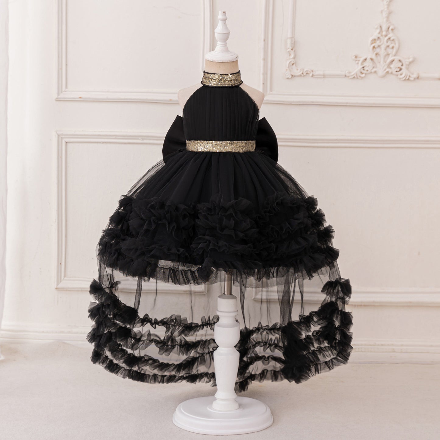 Cute Puffy Halter Neck Tulle Ball Gown Dress for Kids - Party & Flower Girl Outfit
