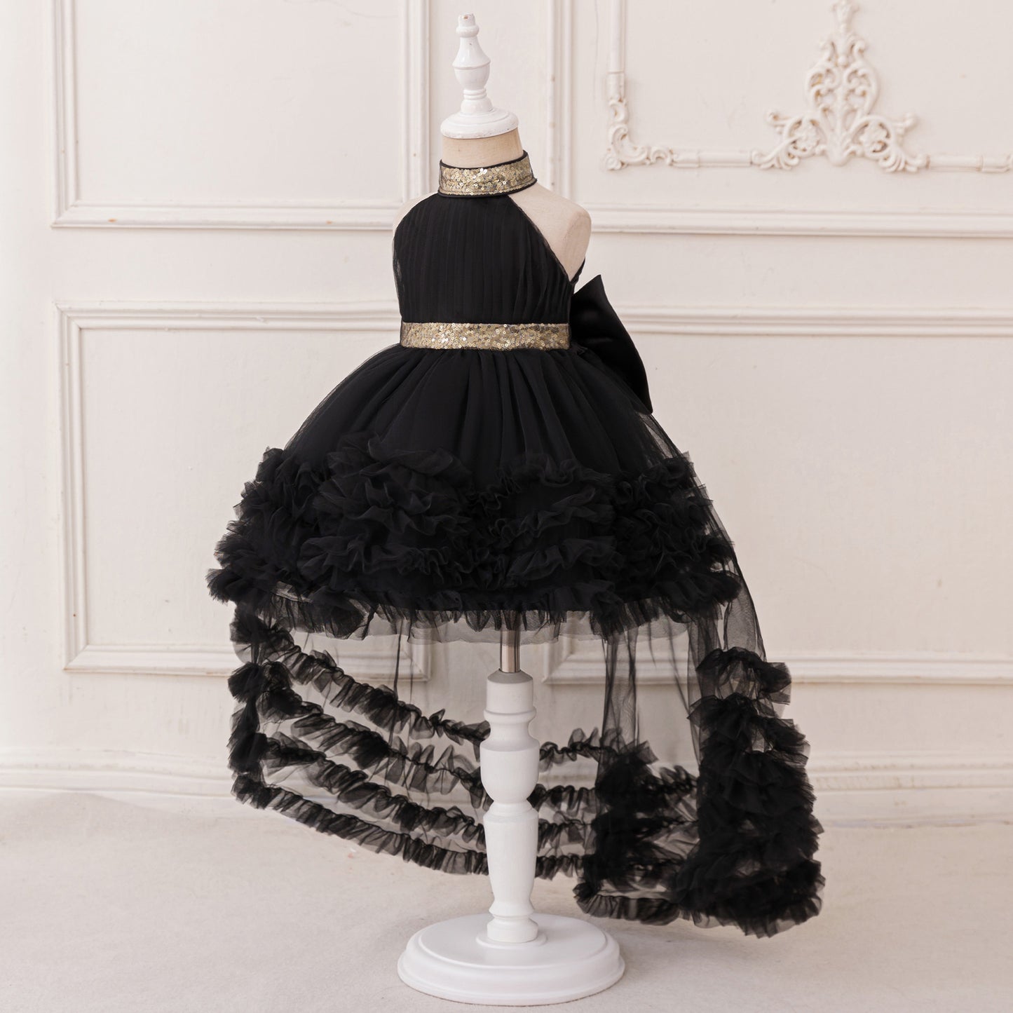 Cute Puffy Halter Neck Tulle Ball Gown Dress for Kids - Party & Flower Girl Outfit