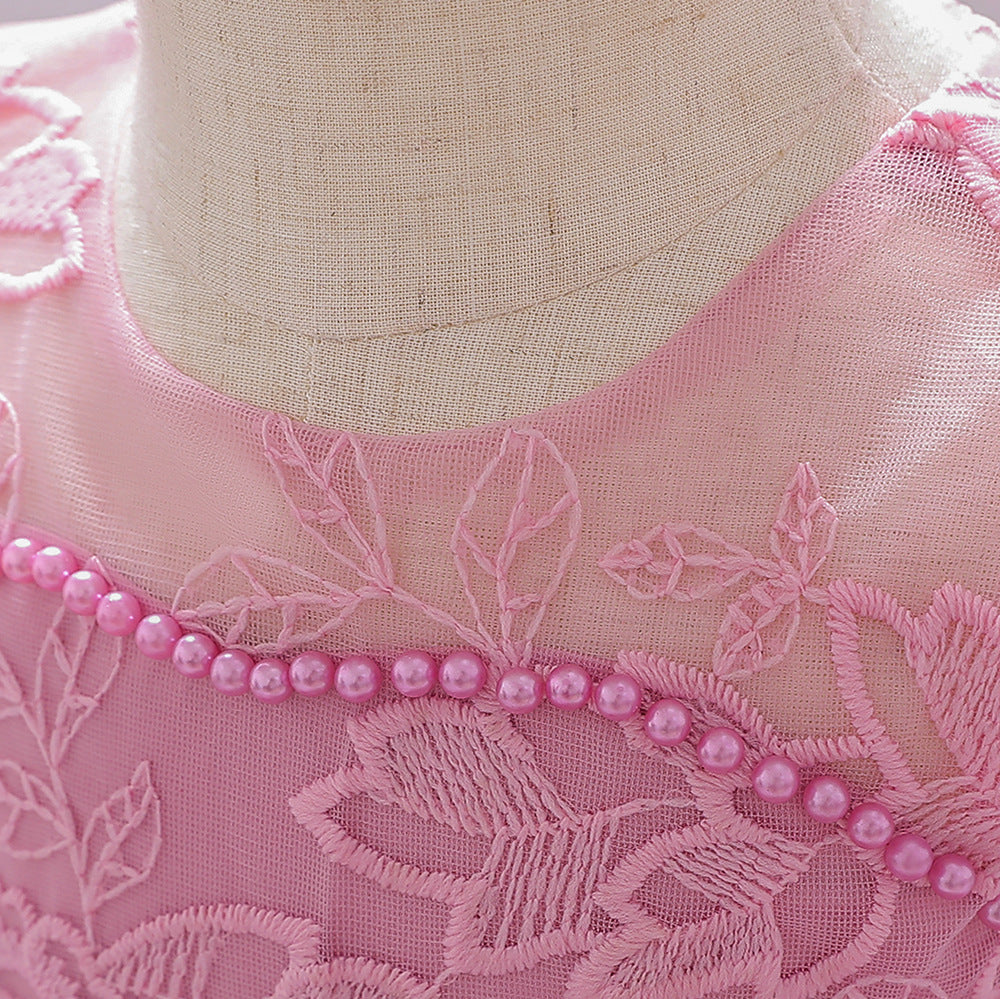 Cute Puffy Ball Gown Dress for Baby Girls | High-Low Lace & Mesh Special Occasion Outfit