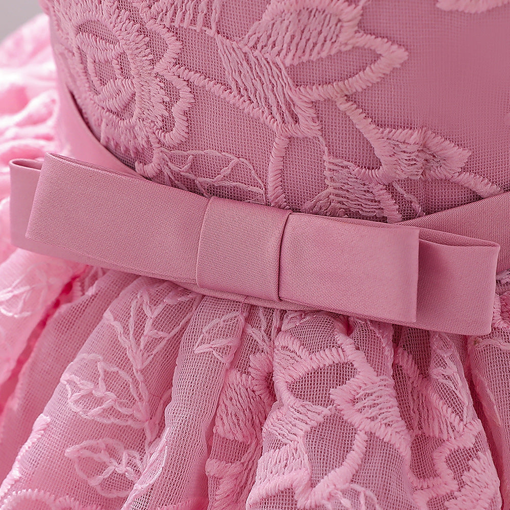 Cute Puffy Ball Gown Dress for Baby Girls | High-Low Lace & Mesh Special Occasion Outfit