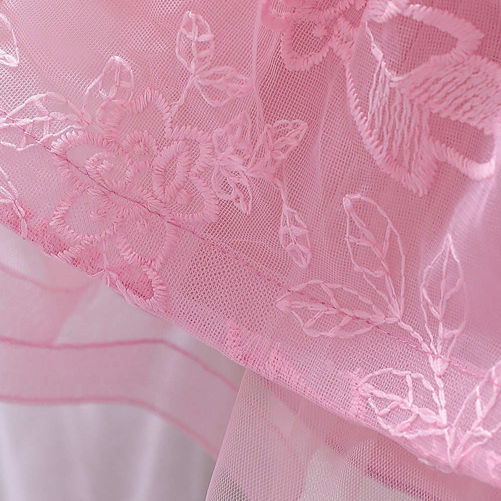 Cute Puffy Ball Gown Dress for Baby Girls | High-Low Lace & Mesh Special Occasion Outfit
