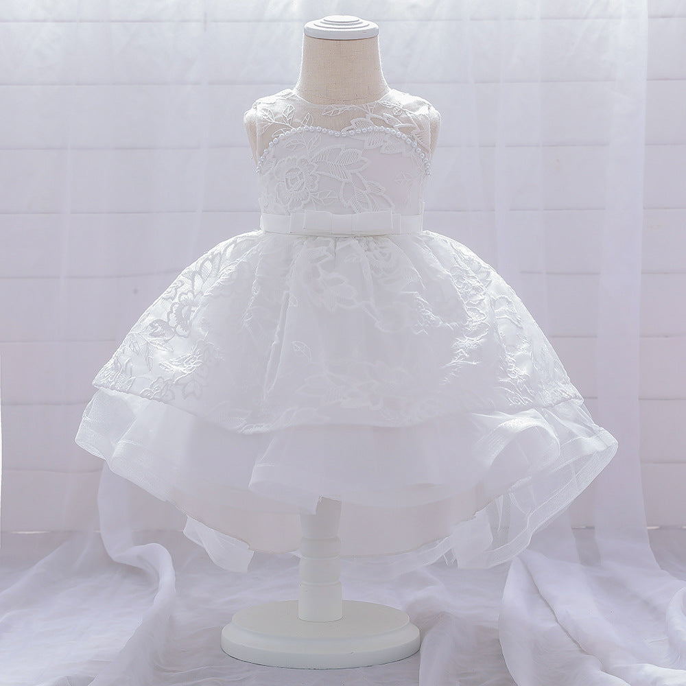 Cute Puffy Ball Gown Dress for Baby Girls | High-Low Lace & Mesh Special Occasion Outfit