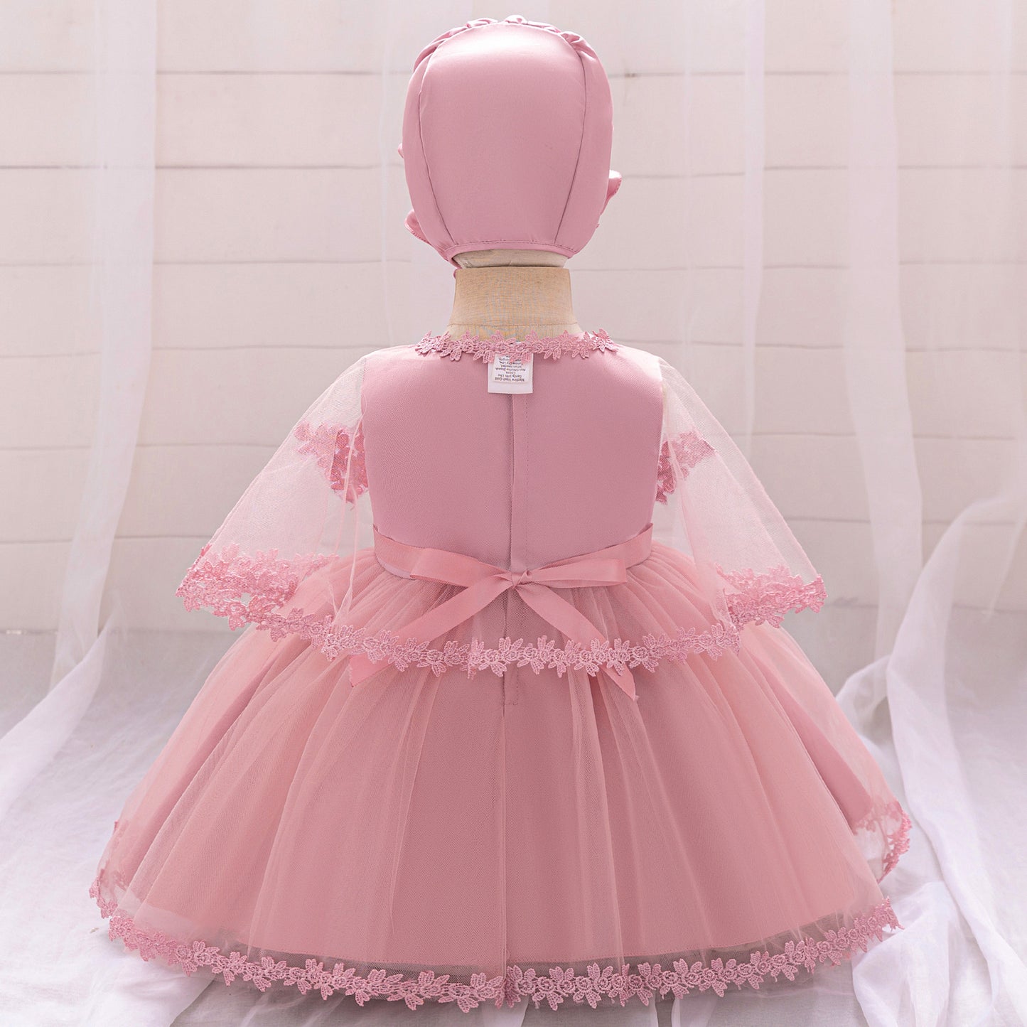 Cute Infant Tulle A-Line Lace Dress for Parties & Celebrations