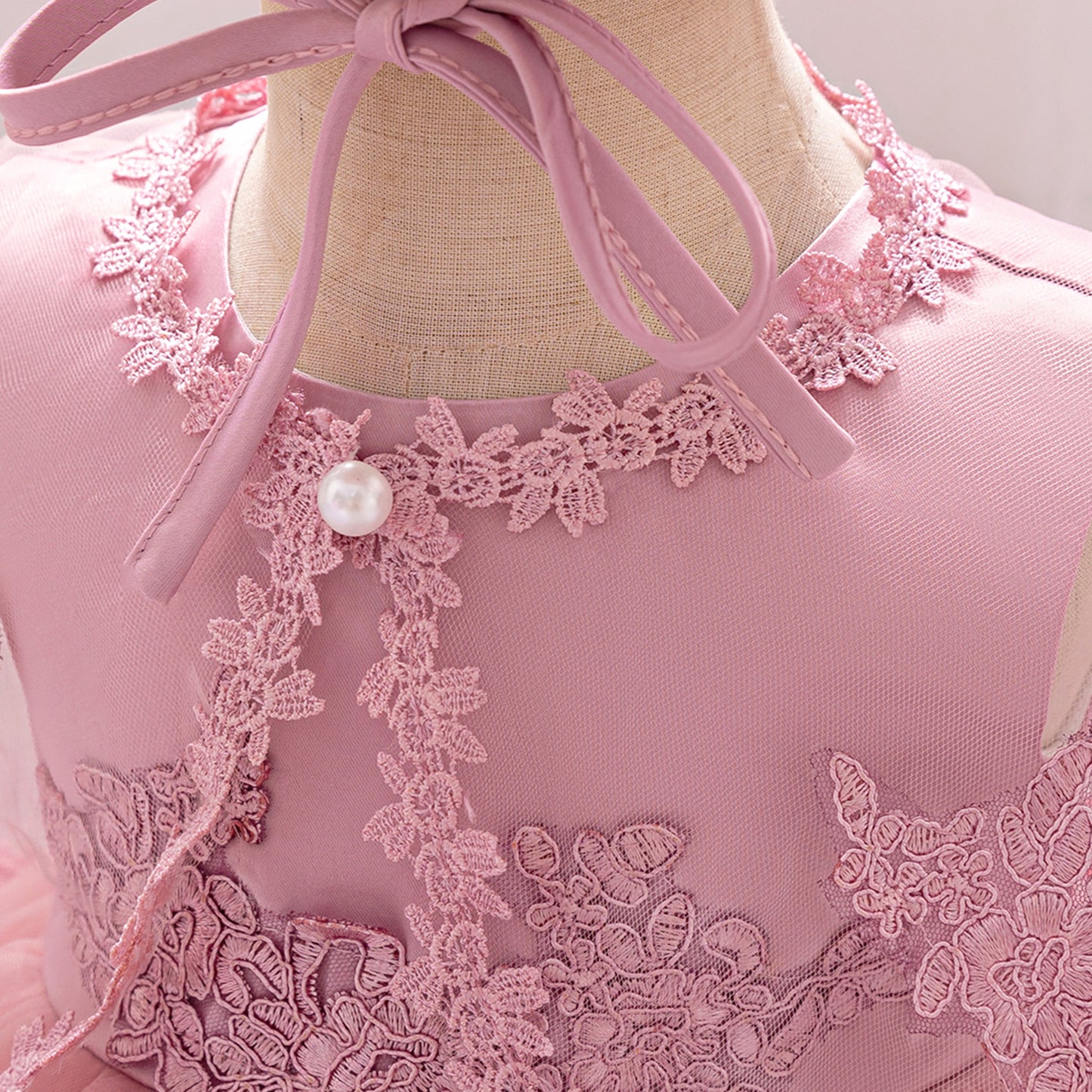 Cute Infant Tulle A-Line Lace Dress for Parties & Celebrations