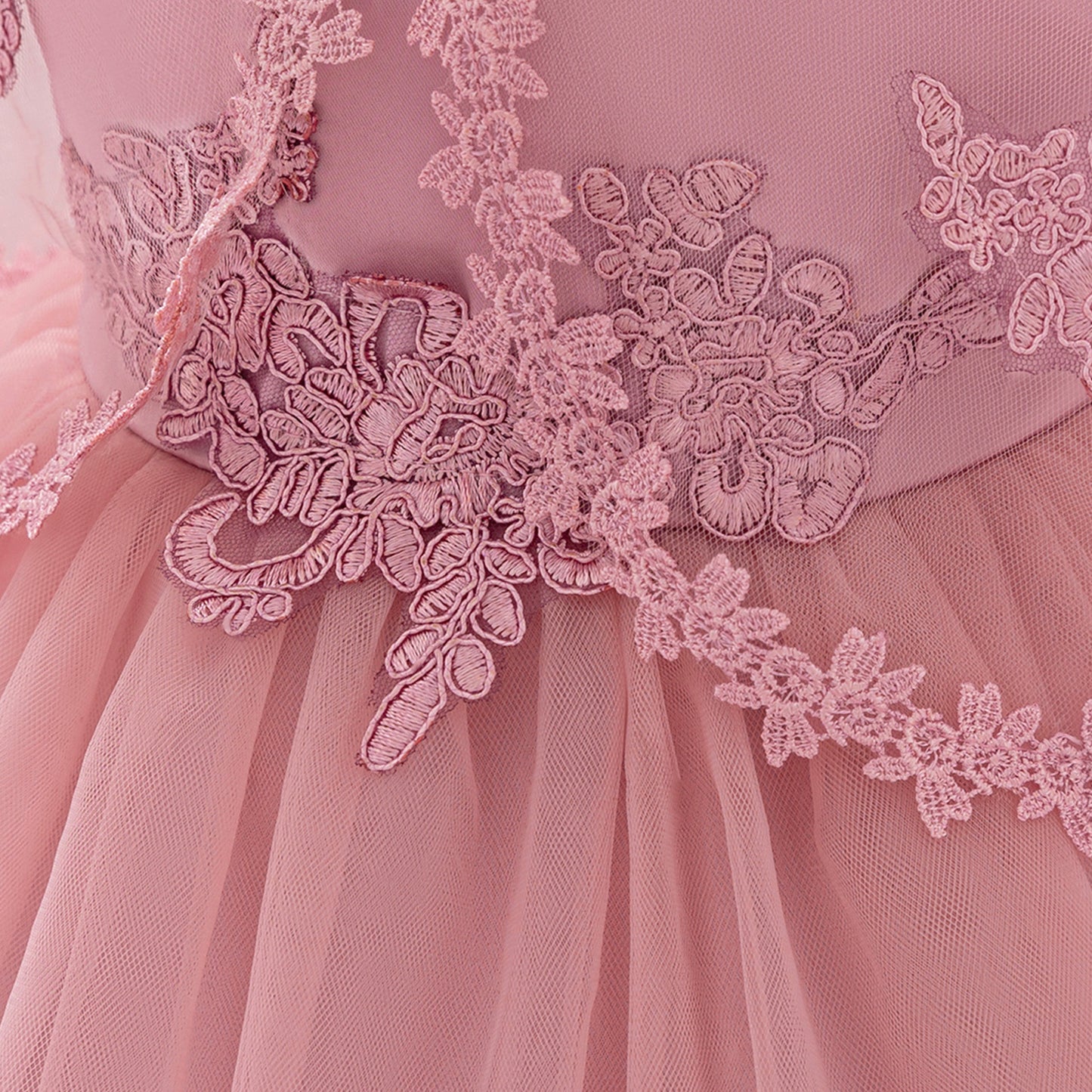 Cute Infant Tulle A-Line Lace Dress for Parties & Celebrations