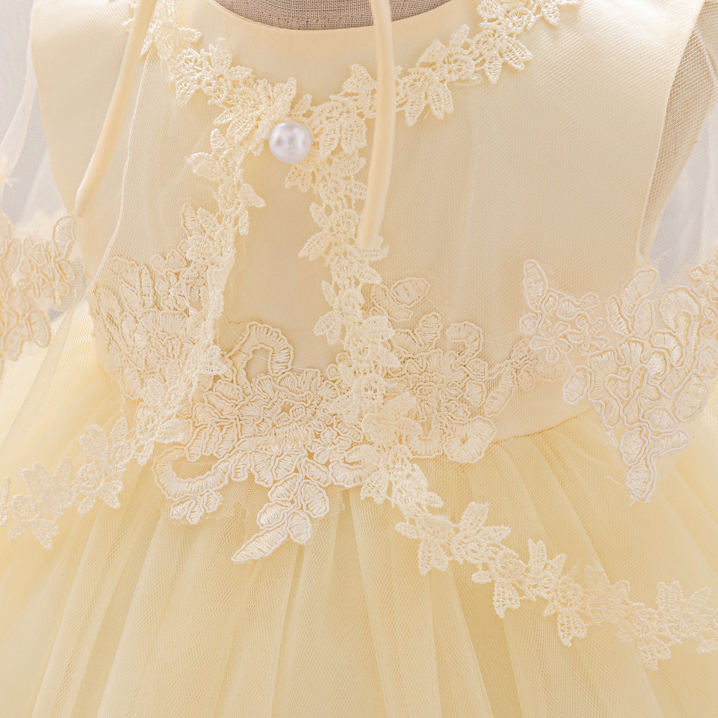Cute Infant Tulle A-Line Lace Dress for Parties & Celebrations