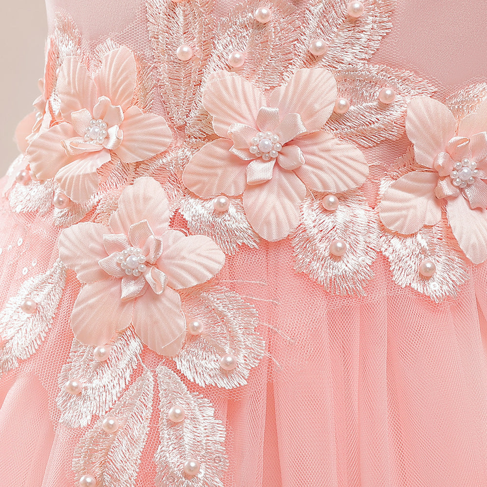 Kids A-Line Maxi Tulle Dress with Applique & Sequins – Cute Party & Formal Outfit