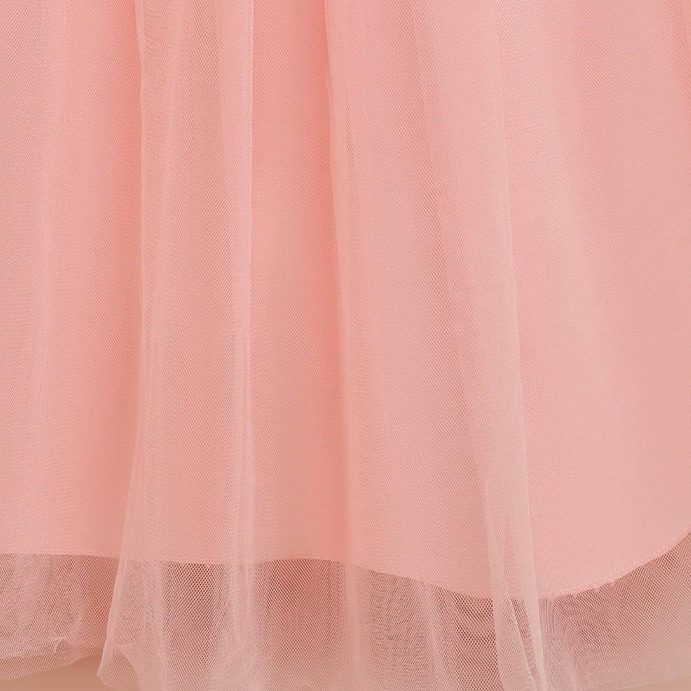 Kids A-Line Maxi Tulle Dress with Applique & Sequins – Cute Party & Formal Outfit