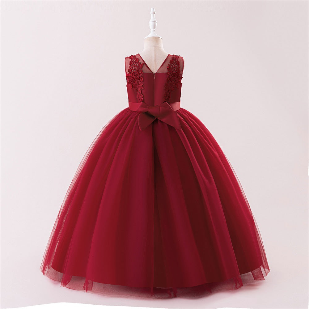 Kids A-Line Maxi Tulle Dress with Applique & Sequins – Cute Party & Formal Outfit
