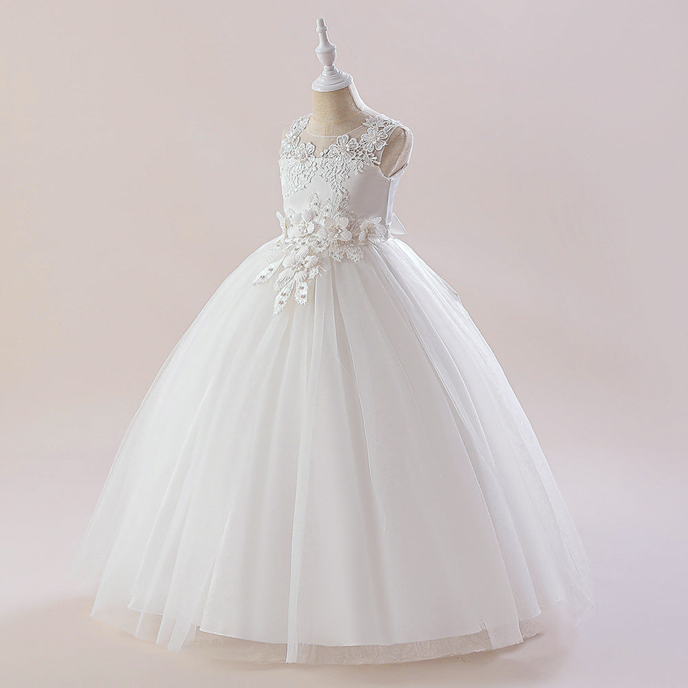 Kids A-Line Maxi Tulle Dress with Applique & Sequins – Cute Party & Formal Outfit