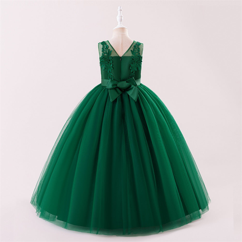 Kids A-Line Maxi Tulle Dress with Applique & Sequins – Cute Party & Formal Outfit