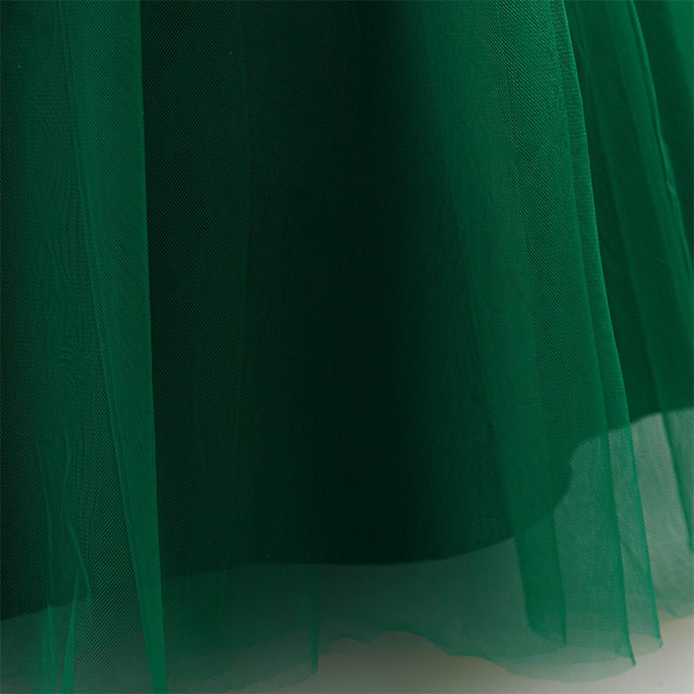 Kids A-Line Maxi Tulle Dress with Applique & Sequins – Cute Party & Formal Outfit