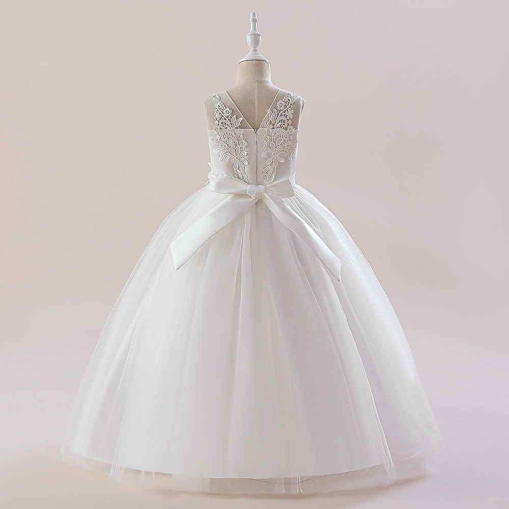 Kids A-Line Maxi Tulle Dress with Applique & Sequins – Cute Party & Formal Outfit